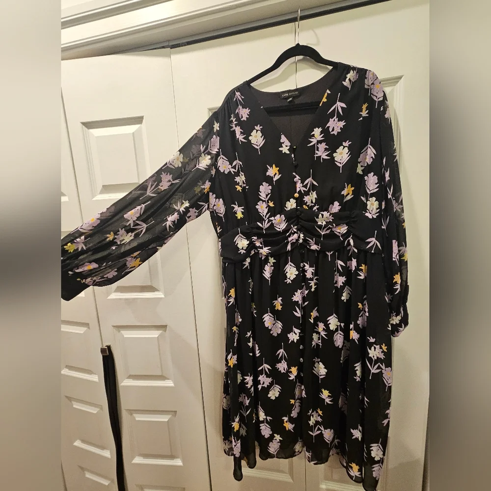 Lane Bryant Floral Button-front Fit & Flare Dress, size 22 - Picture 4 of 5